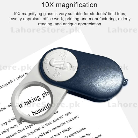 Foldable LED Magnifier Keychain – Portable Pocket Magnifying Glass