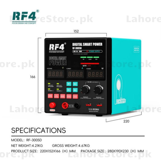 RF 3005D Programmable DC Power Supply – 30V 5A Digital Bench Power Supply | LahoreStore