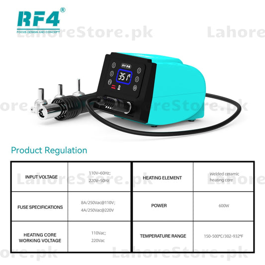 RF H6 Hot Air Rework Station – Digital Temperature & Airflow Control | LahoreStore