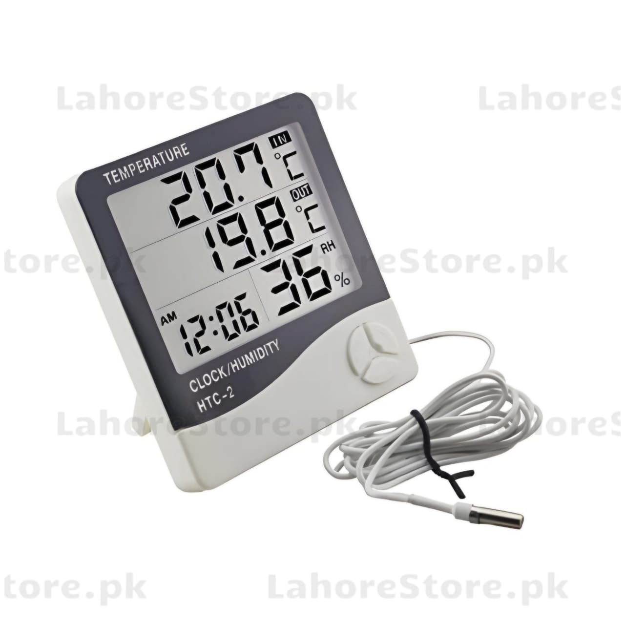 HTC-2 Indoor Room Digital Thermometer with Humidity Meter & Clock