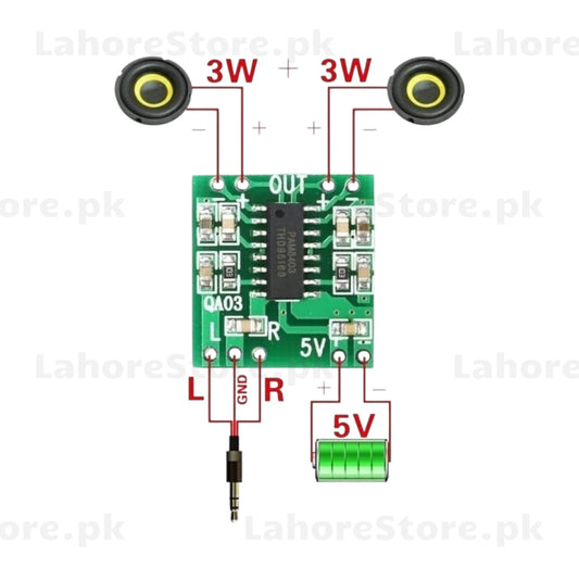PAM8403 Mini Digital Audio Amplifier Module HW-104 – 2x3W Stereo 5V