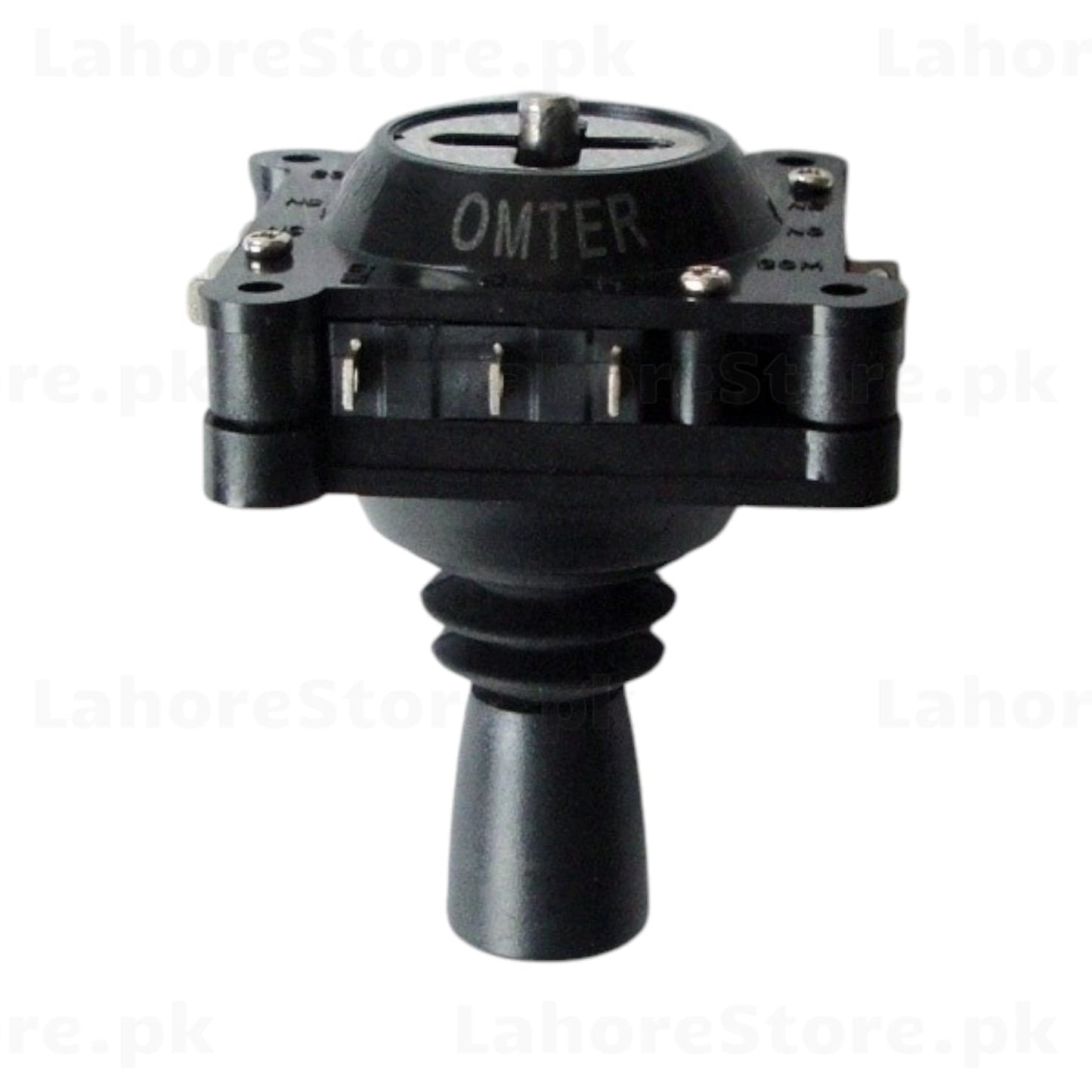 OMTER Arcade Joystick – side view showing OMTER branding and microswitch assembly