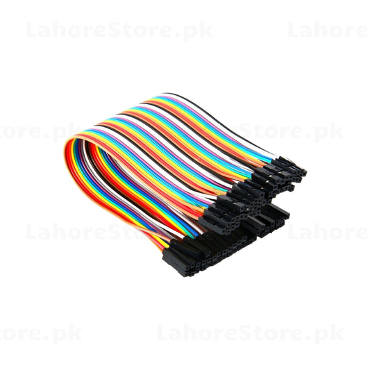 40pcs female to female jumper wires bundled together showing color-coded cables and connectors