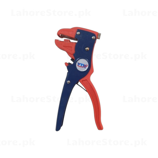 YTH-78-318 wire stripper cutter pliers side view showing blue and orange ergonomic handle