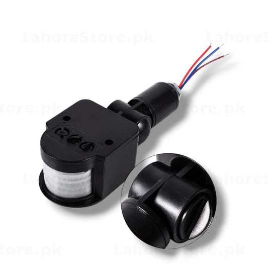 Outdoor PIR motion sensor switch black housing with rotatable bracket