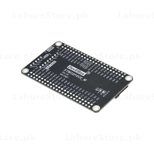 STM32F4VX DevEBox development board back view with pinout labels