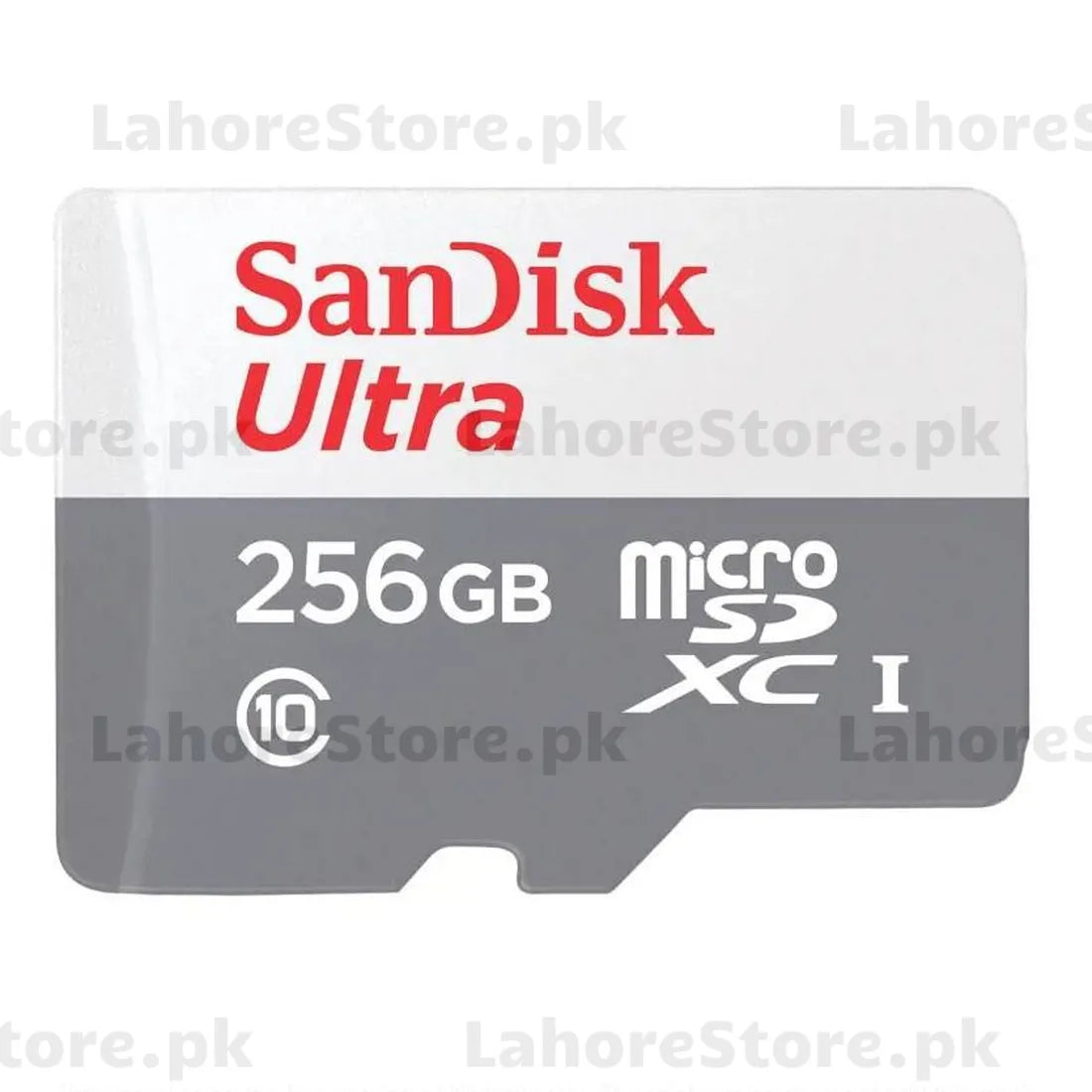 SanDisk Ultra 256GB microSDXC card on a white background