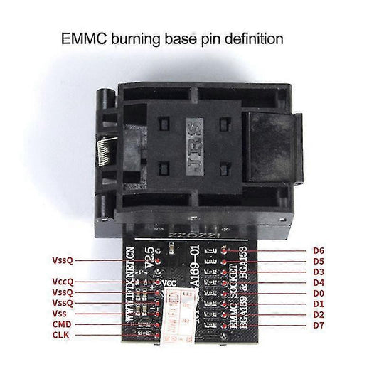 eMMC Socket BGA169 & BGA153 Adapter - RT-BGA169-01 V2.5 with 4 Size Inserts
