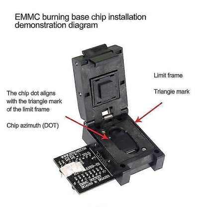 eMMC Socket BGA169 & BGA153 Adapter - RT-BGA169-01 V2.5 with 4 Size Inserts