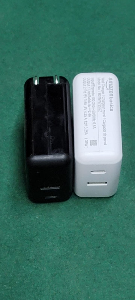 Amazon Basics Wall Charger B07NW725GZ | Dual USB + PD 39W Fast Charger (Lot Available)