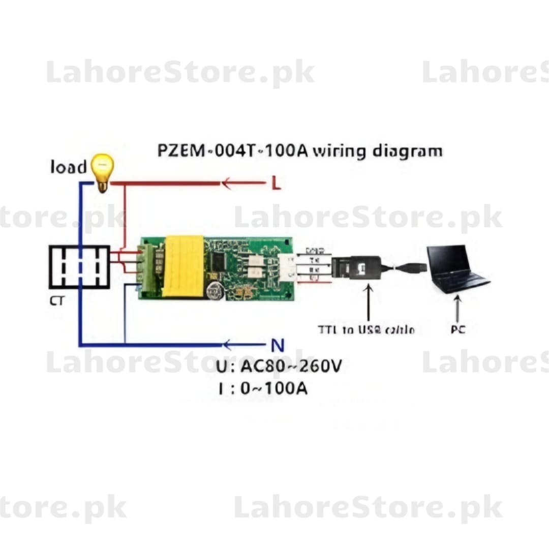 AC Digital Multifunction Meter Module PZEM-004T with Current Coil 0-100A 80-260V