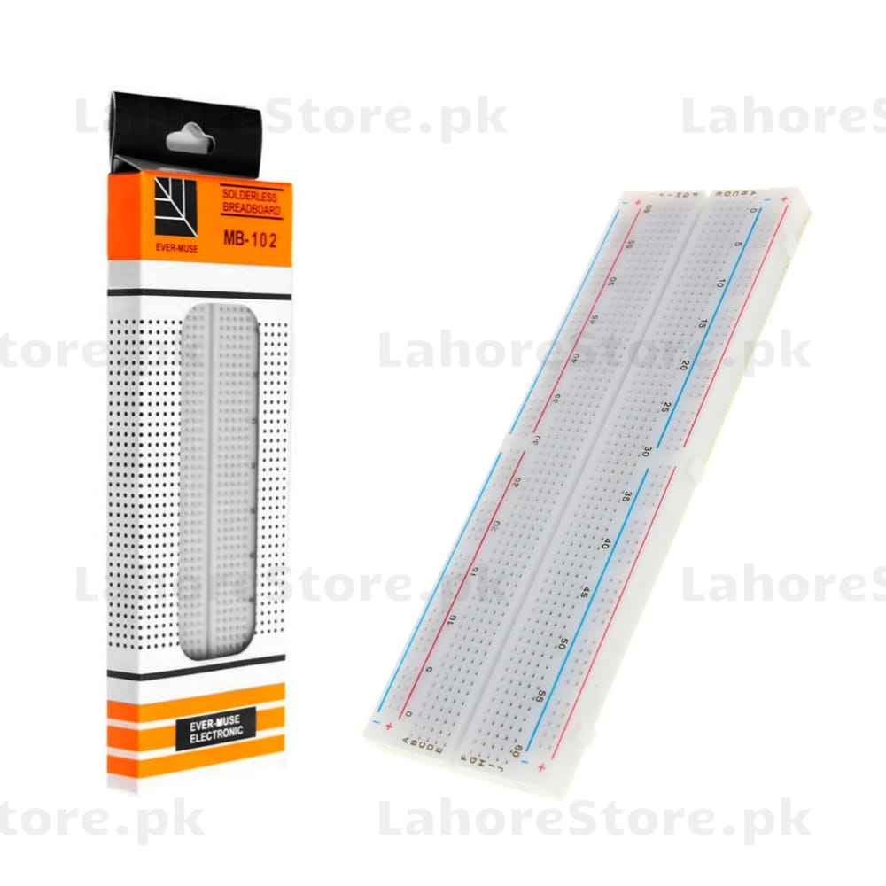 MB102 Breadboard – 830 Tie Points Solderless Prototype Board for Arduino & Raspberry Pi