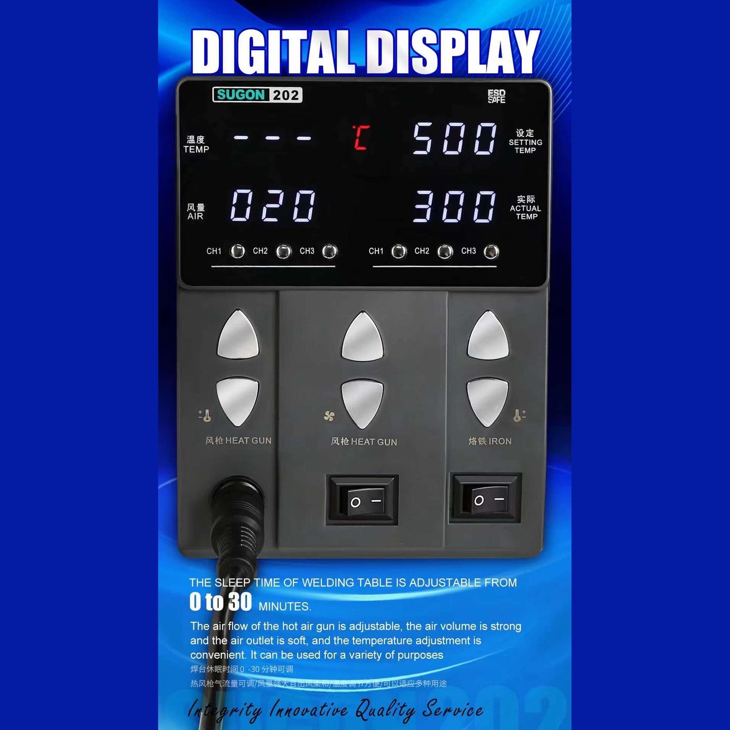 SG 202 Rework Station – Hot Air & Soldering Station for PCB Repair