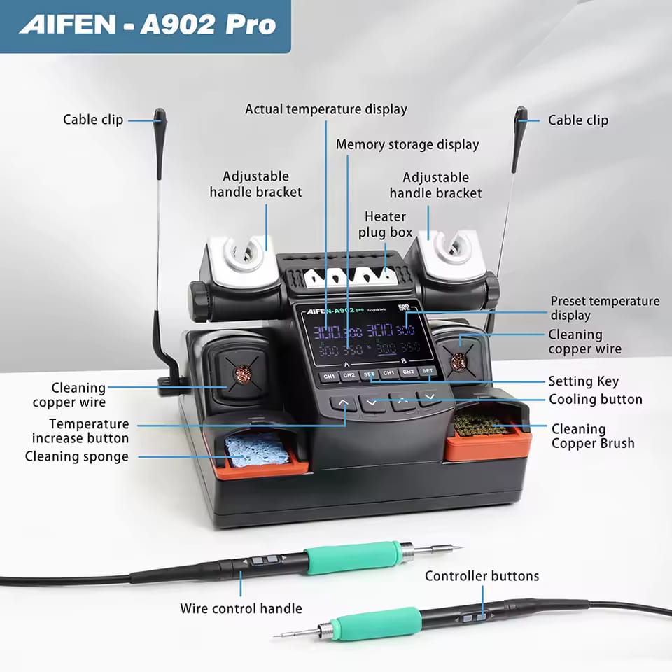 AIFEN A902 Soldering Station – Compatible with C210, C115 & C245 Tips