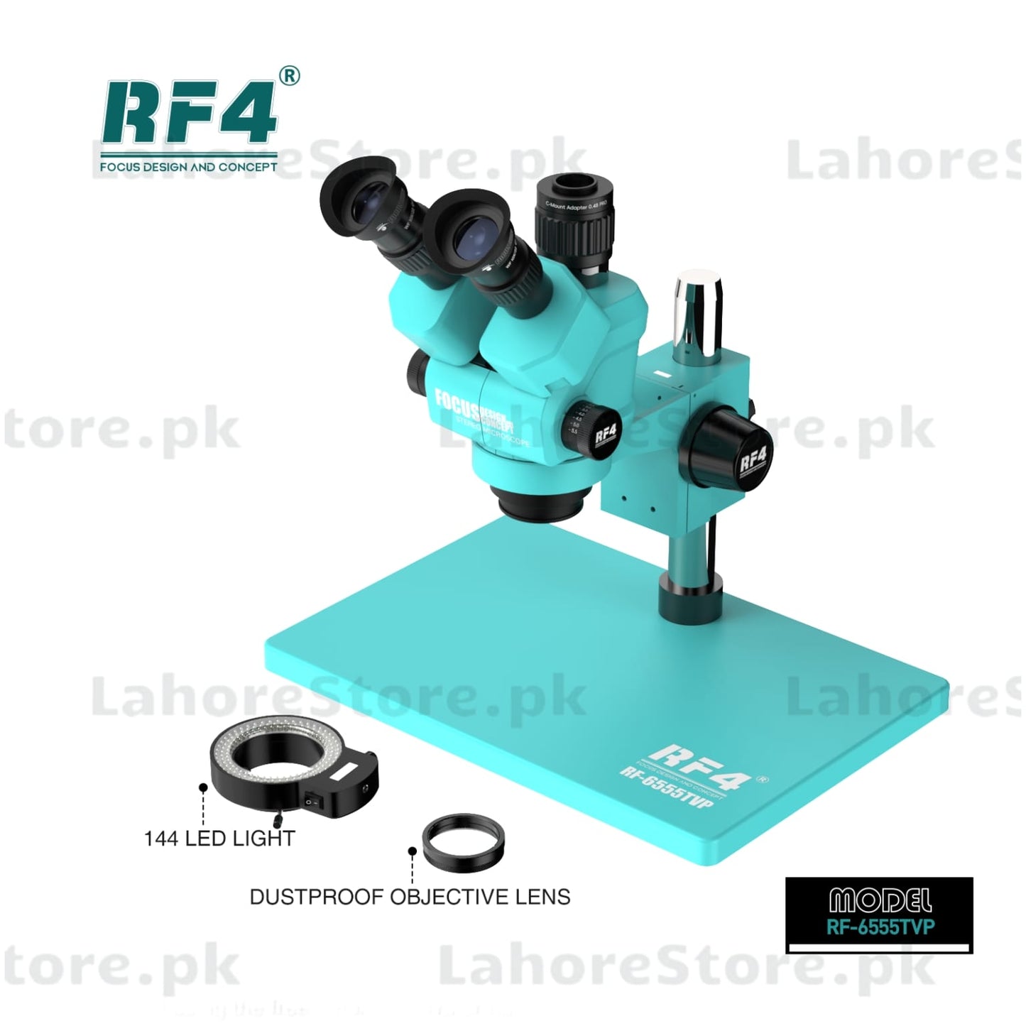 RF 6555TVP Trinocular Stereo Microscope for Laboratory & Industrial Use