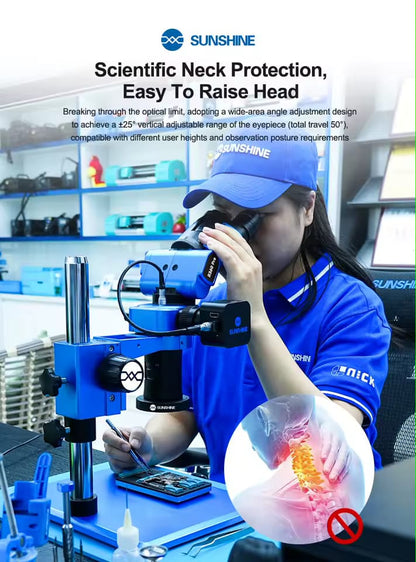 SS R360 PRO Rotating Stereo Microscope – 360° View for PCB & Mobile Repair | LahoreStore