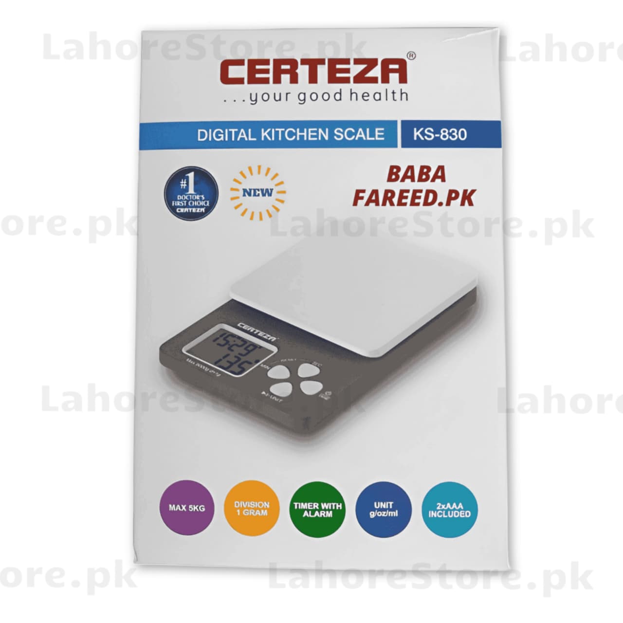 CERTEZA KS 830 Digital Kitchen Scale with Timer – High Precision Food Weighing Scale