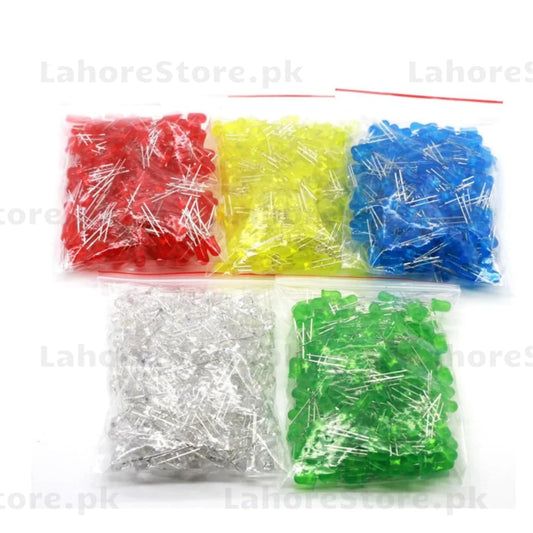 Pack of 50pcs 5mm LED Diodes – Assorted Colors (Red, Green, Yellow, Orange) | LahoreStore