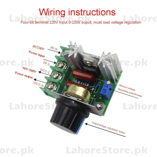 2000W High Power 220V AC Dimmer – SCR Voltage Regulator for Light & Motor Speed Control