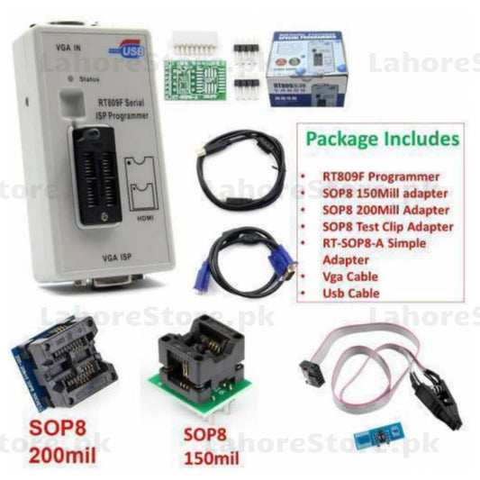 RT809F BIOS Programmer with 3 Adapters Universal EEPROM SPI Flash Programmer