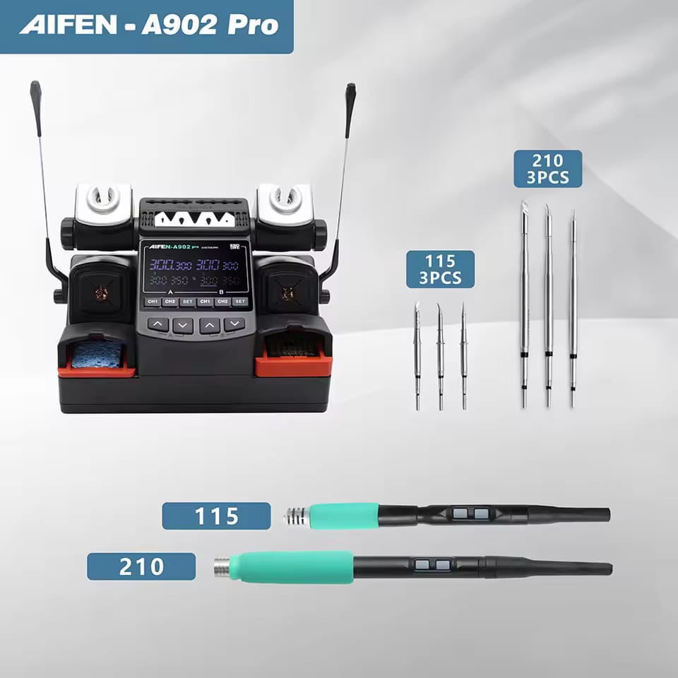 AIFEN A902 Soldering Station – Compatible with C210, C115 & C245 Tips