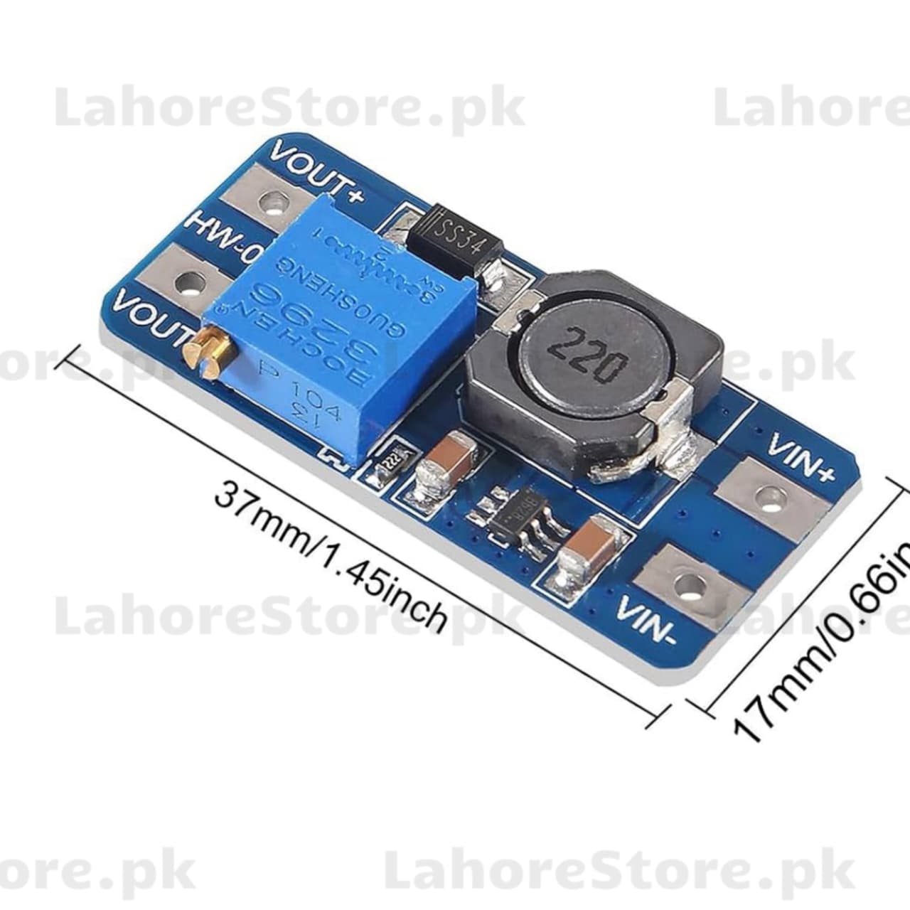 MT3608 DC-DC Boost Converter Module 2A – Adjustable Step-Up 2V-24V to 5V-28V | Micro USB & Type-C