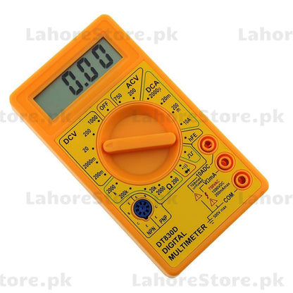 Original DT830D Digital Multimeter – AC/DC Voltage, Current & Resistance Tester with Test Probes