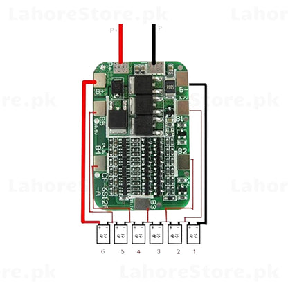 CF-6S12A 6S BMS board wiring diagram showing 6 cell connections