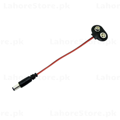 9V Battery Snap Connector with DC Barrel Jack - close-up view