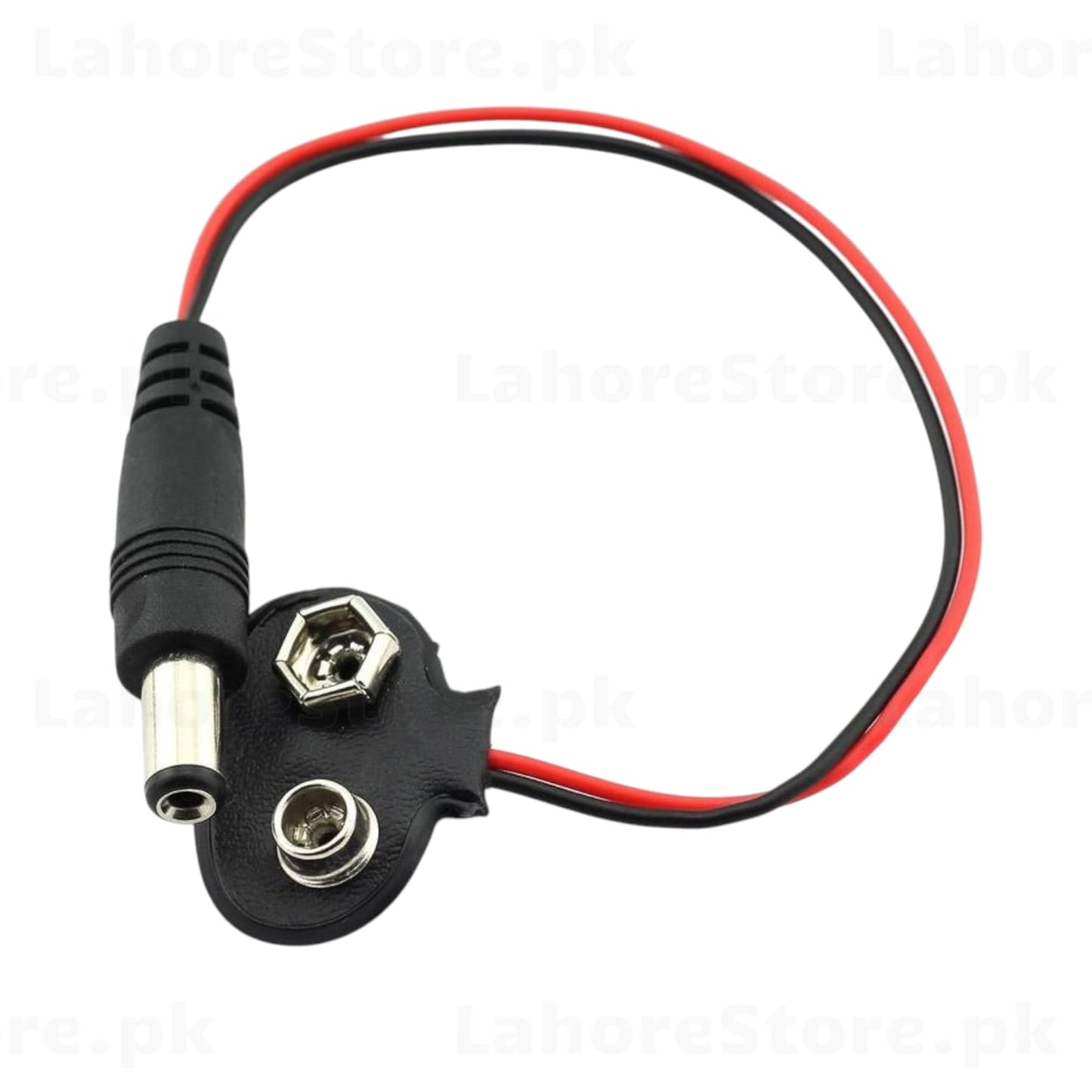 9V Battery Snap Connector with DC Barrel Jack - front view