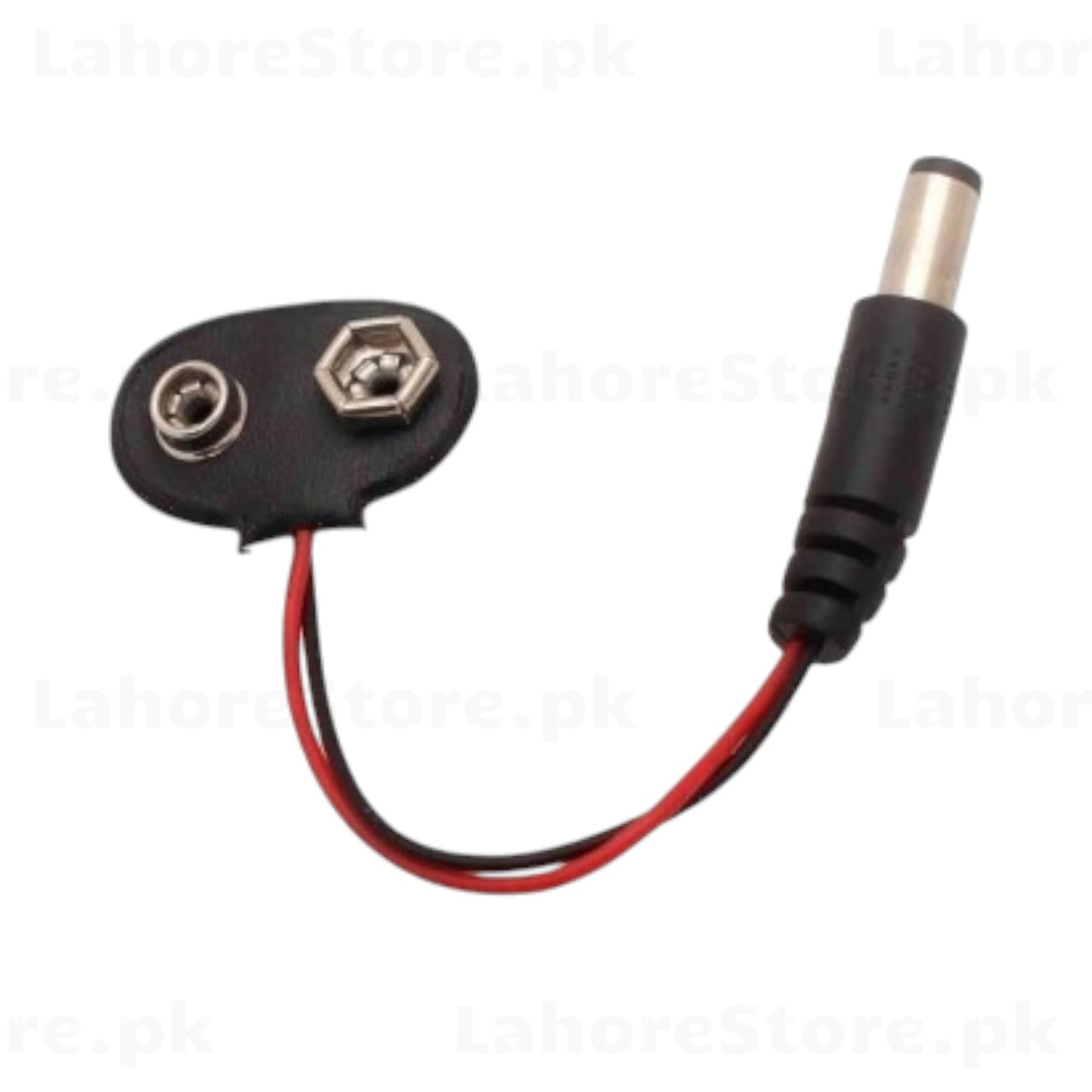 9V Battery Snap Connector with DC Barrel Jack - side view