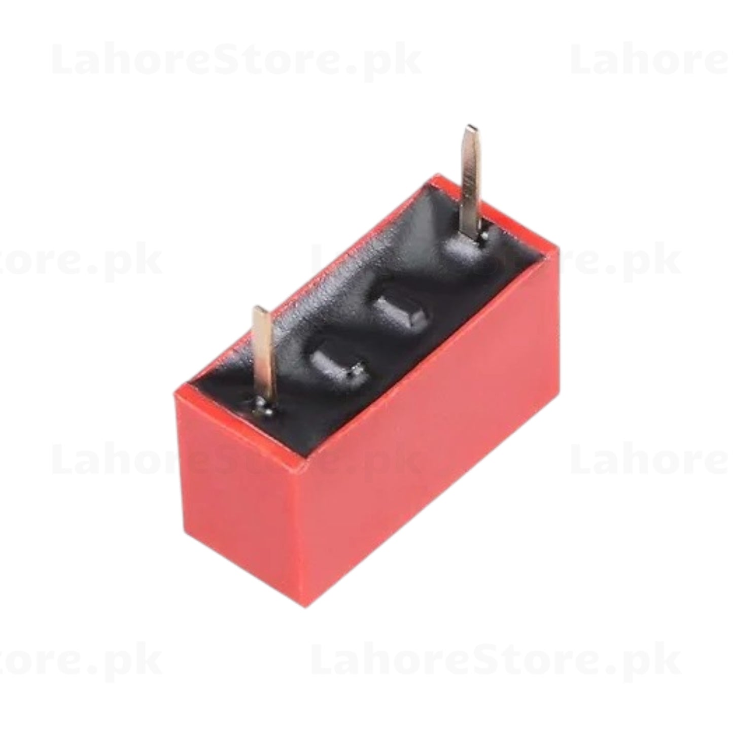 1-position DIP switch SPST bottom view showing through-hole PCB pins