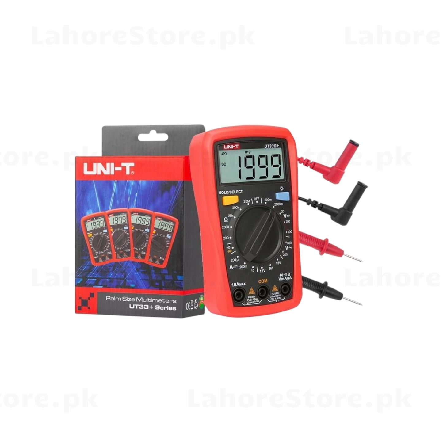 UNI-T UT33B+ palm size digital multimeter with retail box and test leads – UT33+ Series