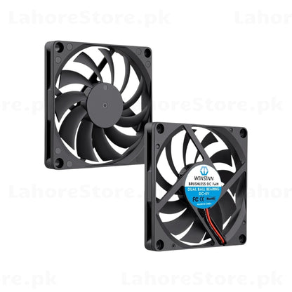 WINSINN 80mm brushless DC fan – front and rear view