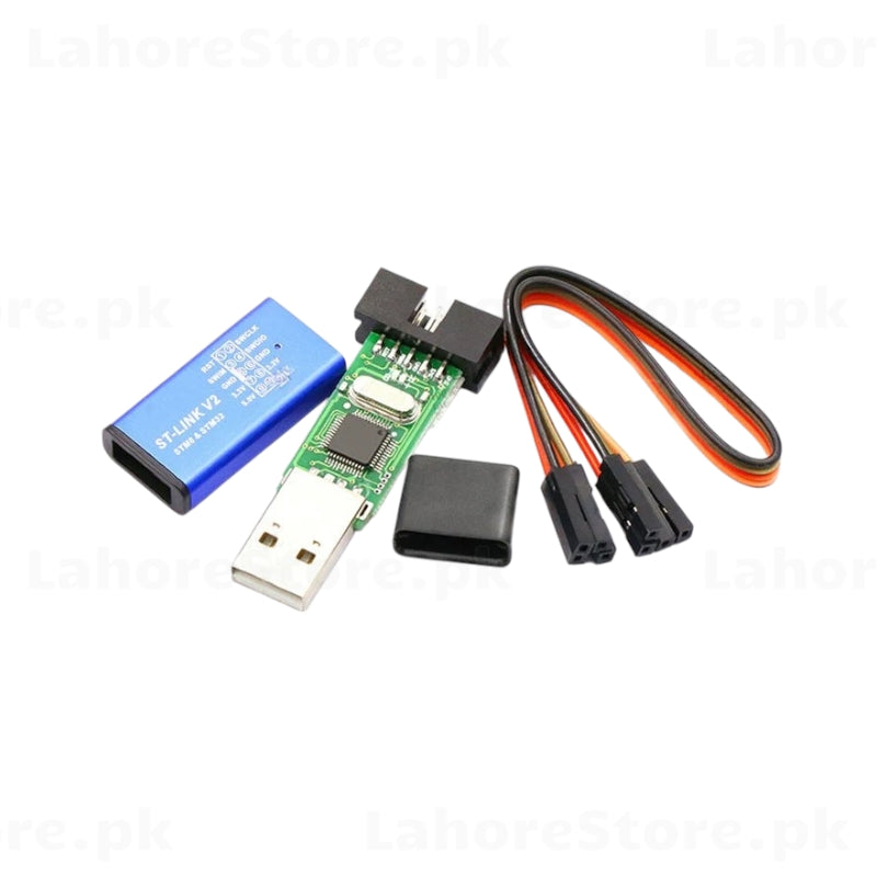 ST-Link V2 USB programmer with PCB and dupont cables