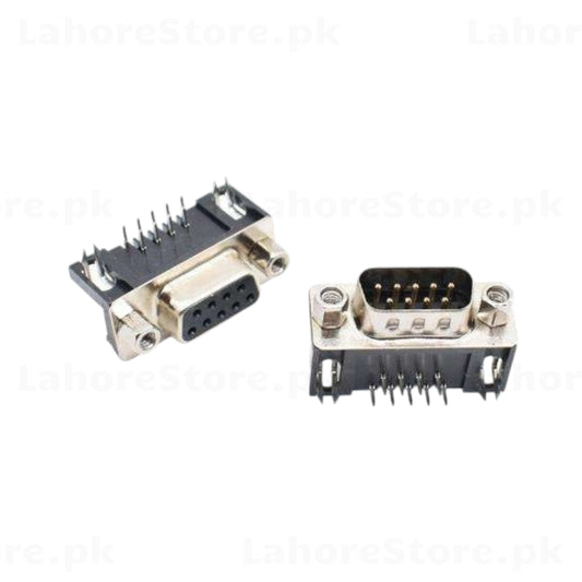 DB9 male and female right angle PCB mount connectors