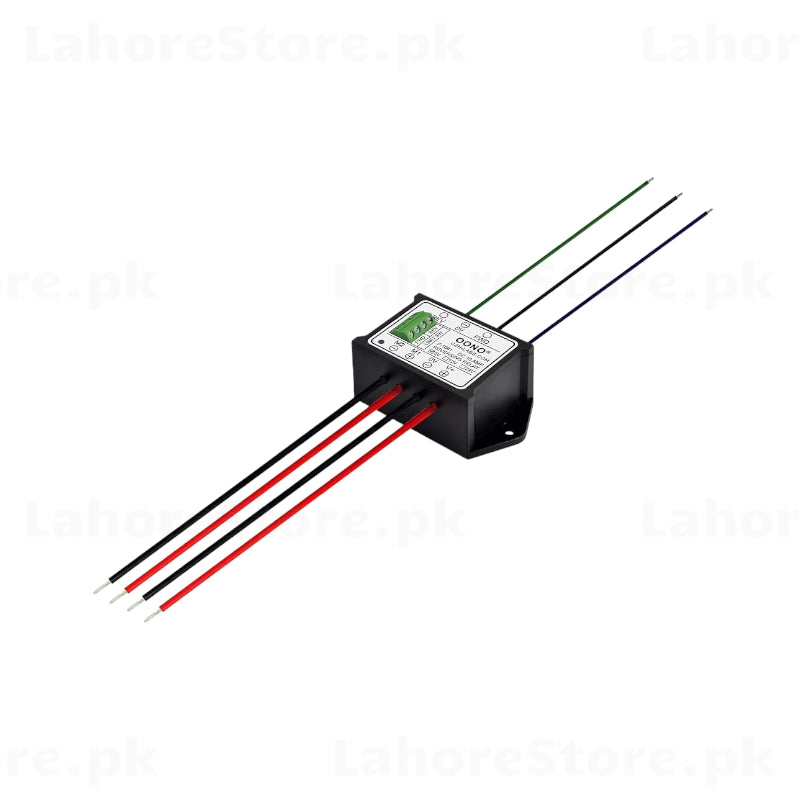 OONO F-1081 reversing relay module side view with wiring leads