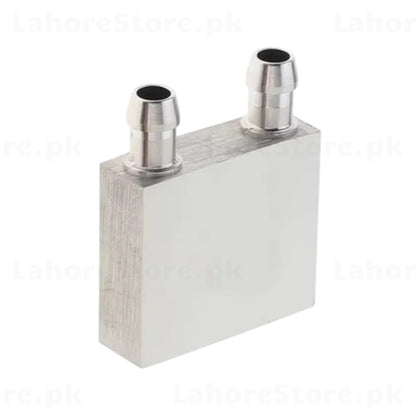 Aluminum water cooling block single unit with dual barb fittings