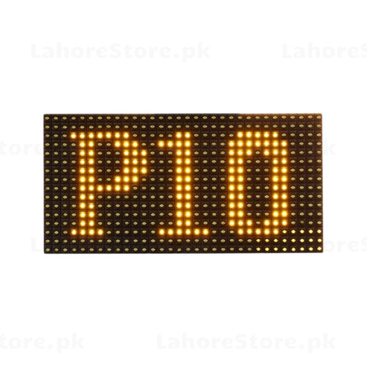 P10 Yellow Single Color LED Matrix Panel 32x16 displaying text