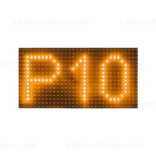 P10 Yellow LED Matrix Panel displaying P10 text close-up