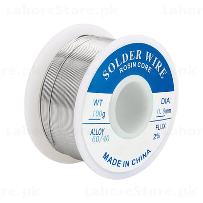 Solder Wire Rosin Core 60/40 0.8mm 100g spool front view
