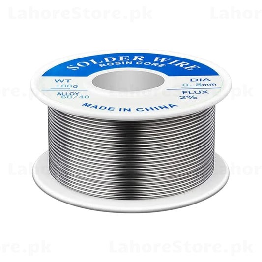 Solder Wire Rosin Core 60/40 0.8mm 100g spool side view