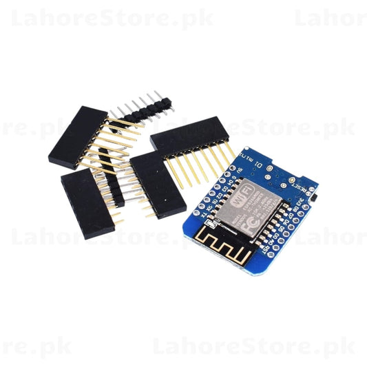 Wemos D1 Mini ESP8266 WiFi board with male and female header pins