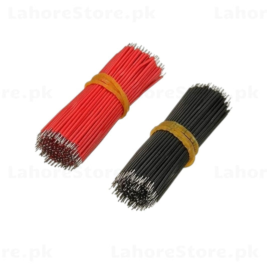 Pre-cut Breadboard Jumper Wires Tinned Tips Red and Black