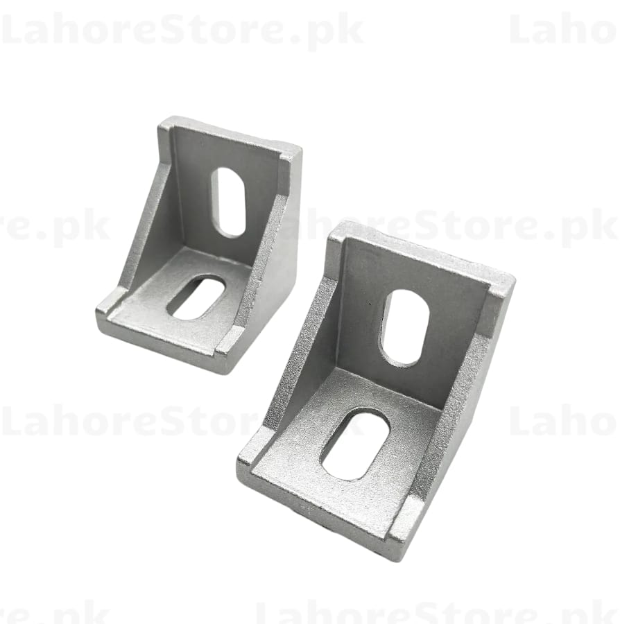 2020 aluminum profile 90 degree corner L-bracket pack of 2 silver anodized