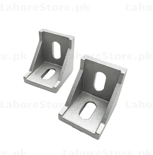 2020 aluminum profile 90 degree corner L-bracket pack of 2 silver anodized