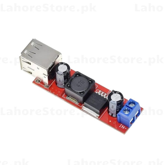 DC-DC Step Down Buck Converter with Dual USB Output 5V 3A - Red PCB