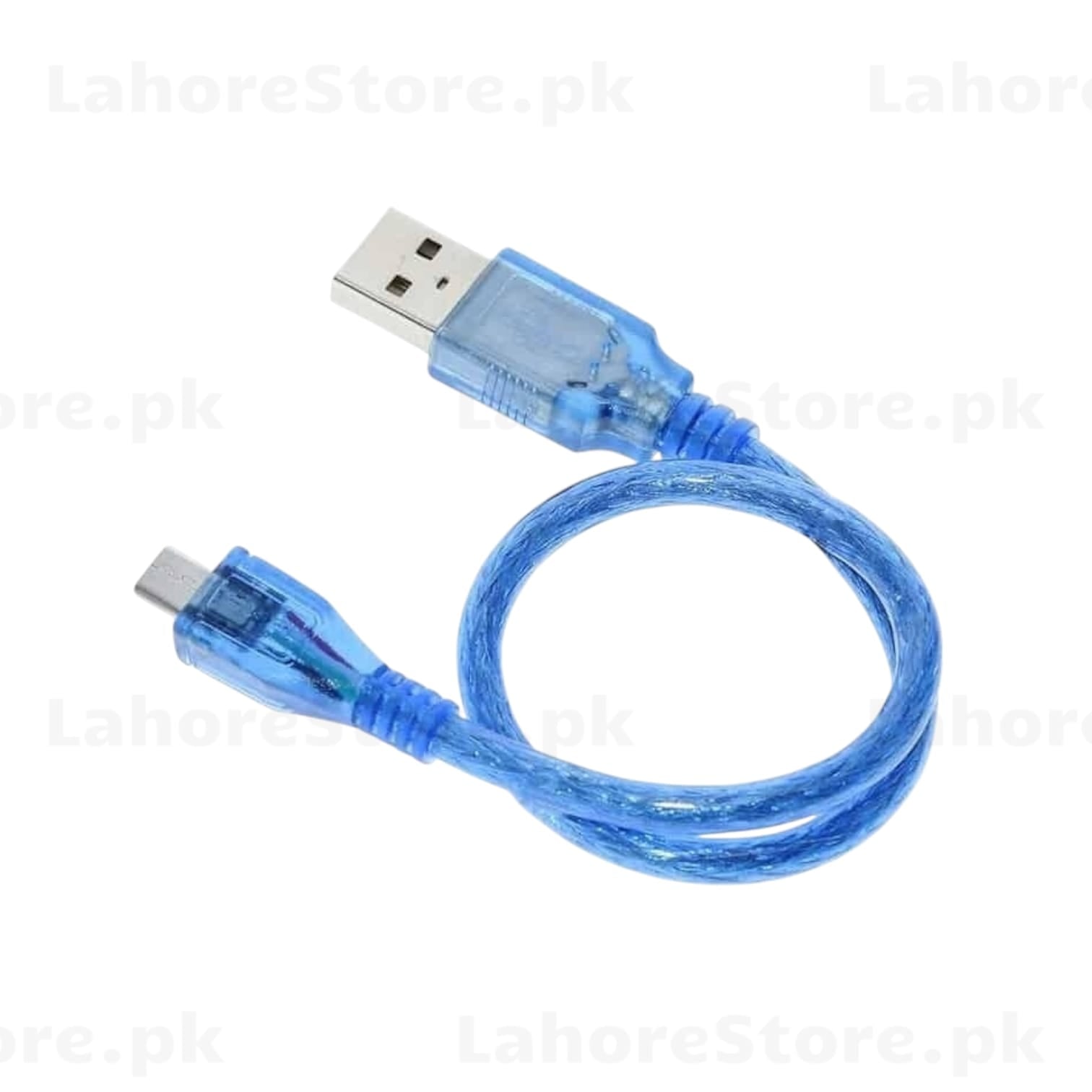 Blue transparent USB Type-A to Micro USB cable 30cm for Arduino