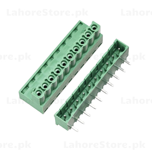10 Pin Pluggable Terminal Block Connector 5.08mm Male Female Pair green