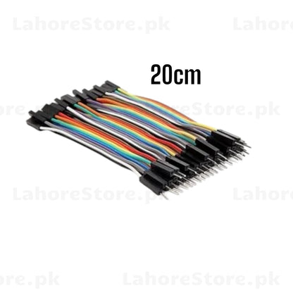 Jumper wires male to female 20cm 40 pieces rainbow colors pack